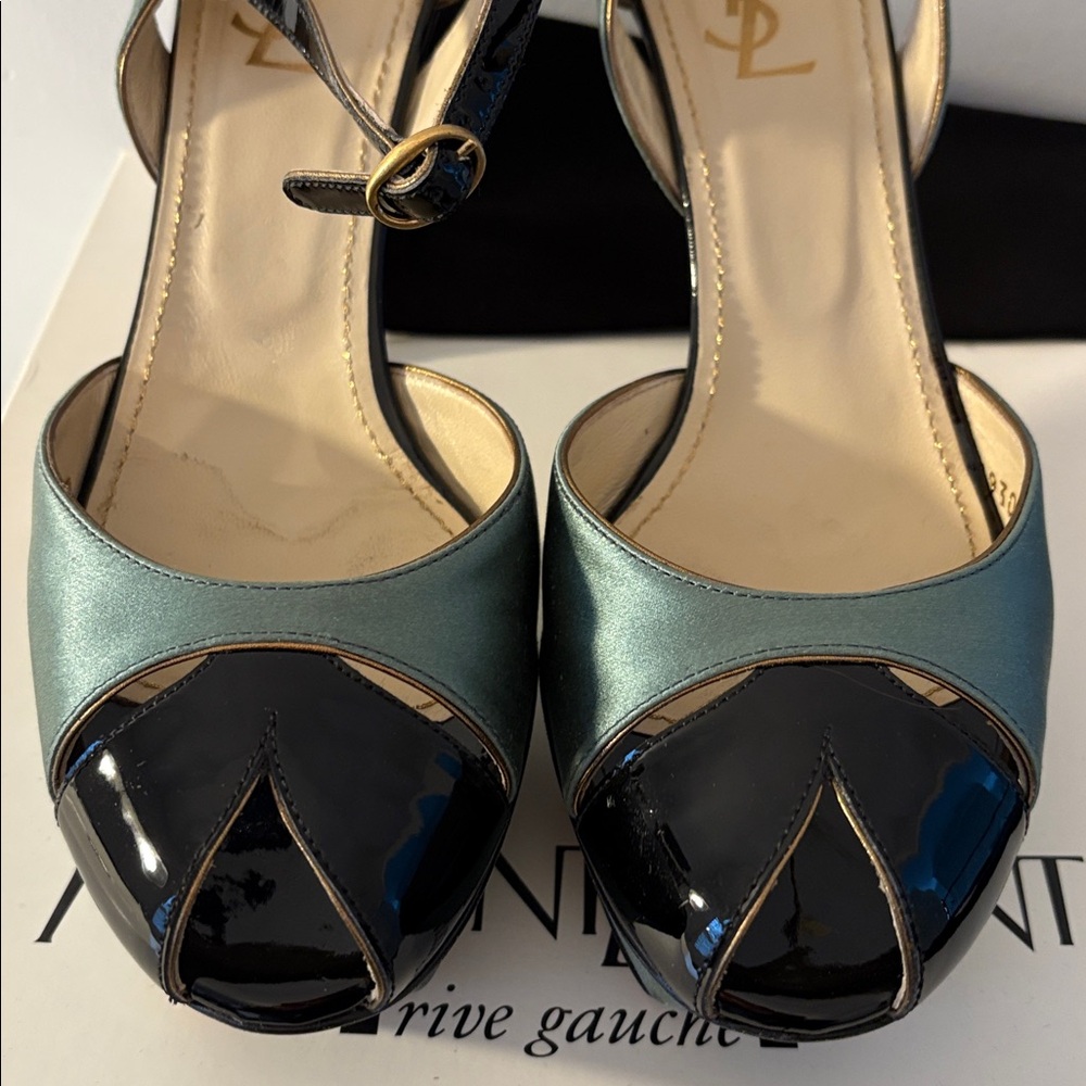 Yves Saint Laurent Tribute Peep Toe Heels Size 37 Size 6.5/7 - Picture 5 of 8